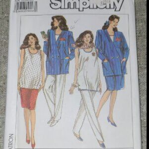 Vintage Simplicity 9526 Maternity Pants, Skirt, Top, Jacket Pattern Sizes 16-24